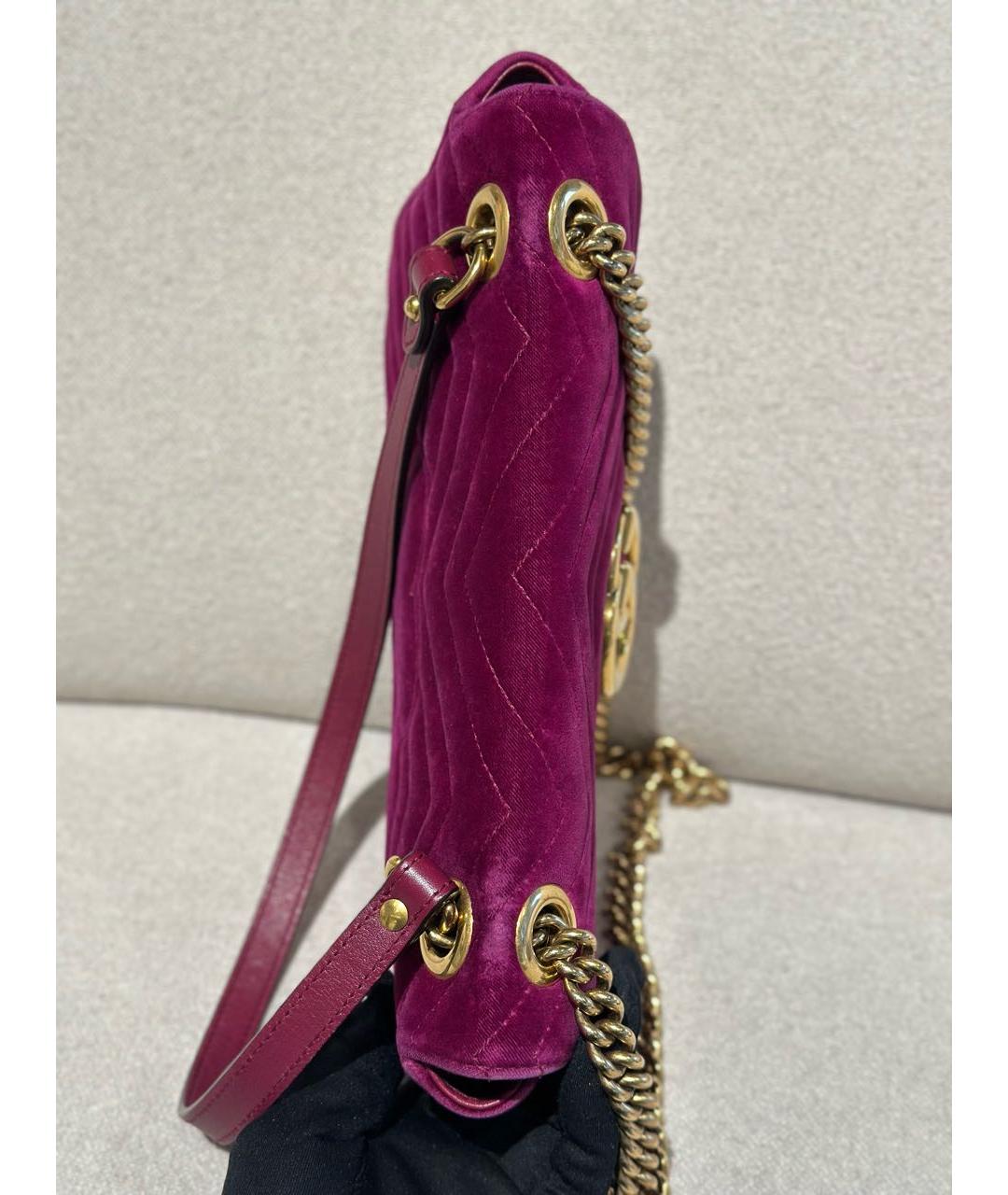 GUCCI Фиолетовая бархатная сумка через плечо, фото 5