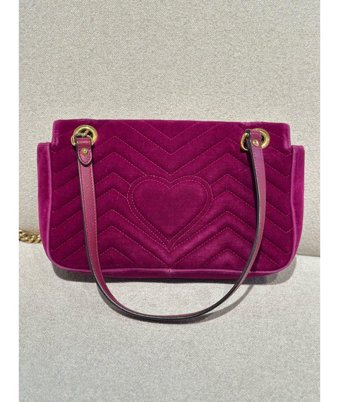 GUCCI Фиолетовая бархатная сумка через плечо, фото 3