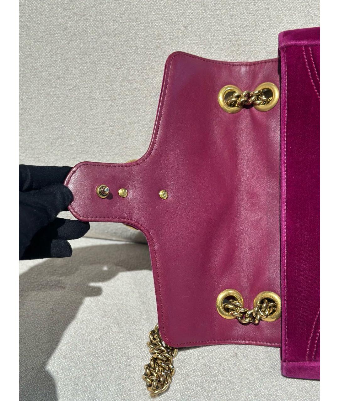 GUCCI Фиолетовая бархатная сумка через плечо, фото 7