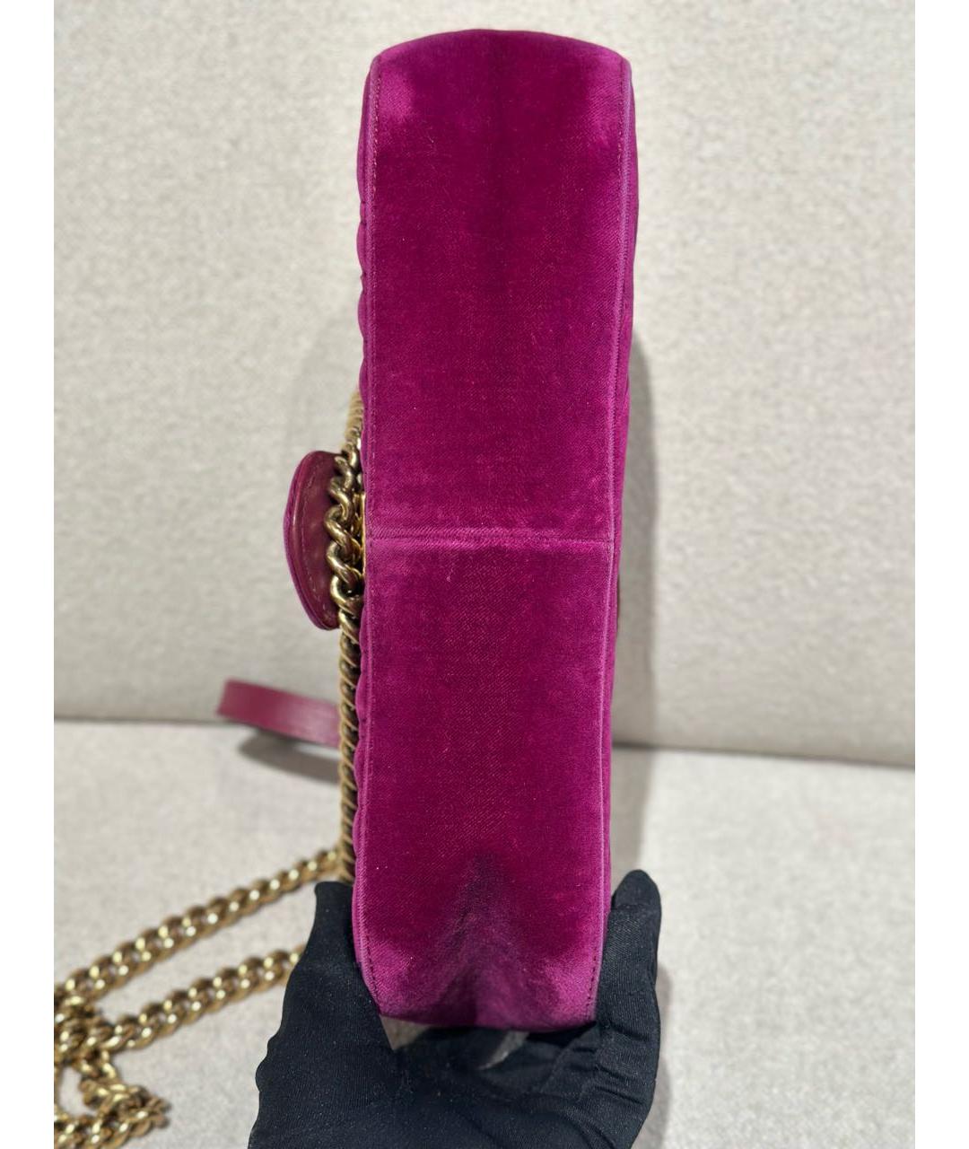 GUCCI Фиолетовая бархатная сумка через плечо, фото 6