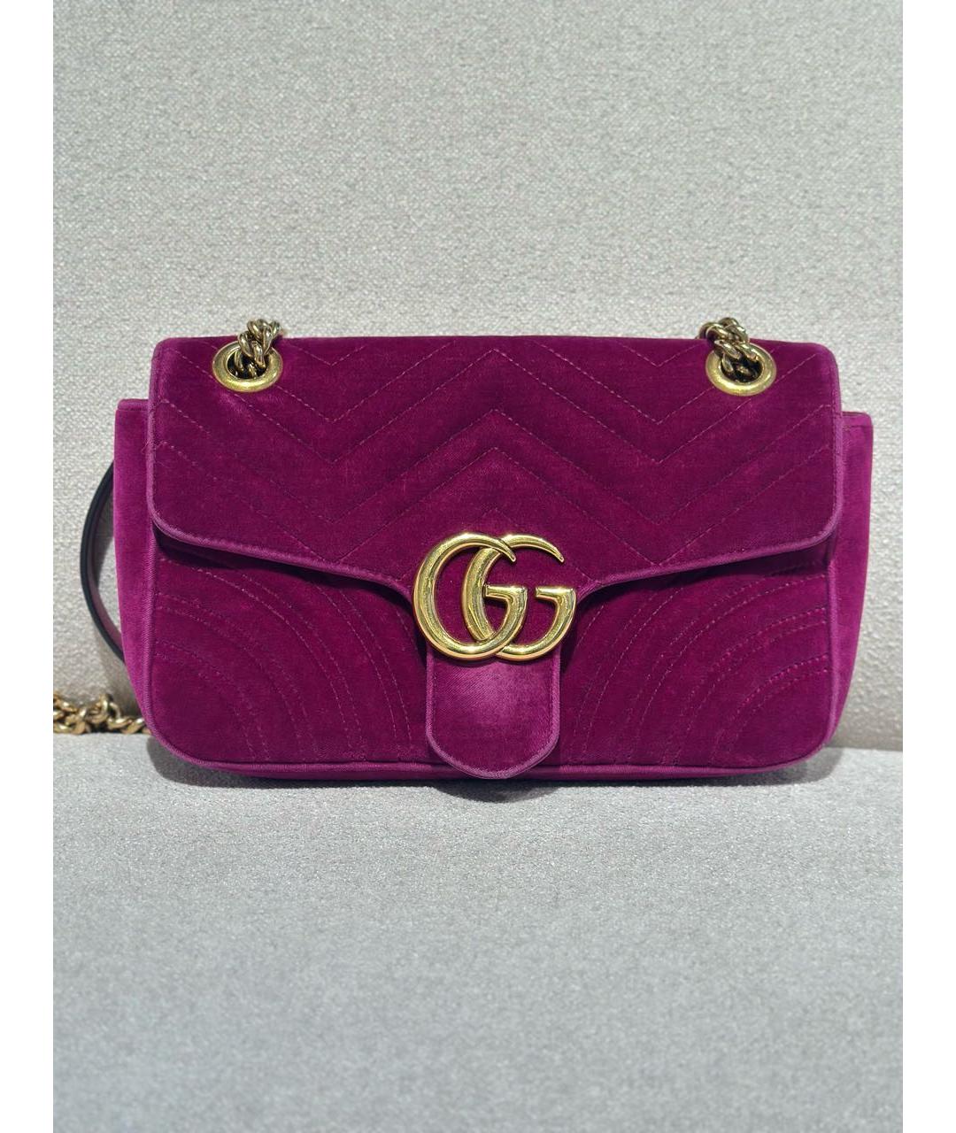 GUCCI Фиолетовая бархатная сумка через плечо, фото 9