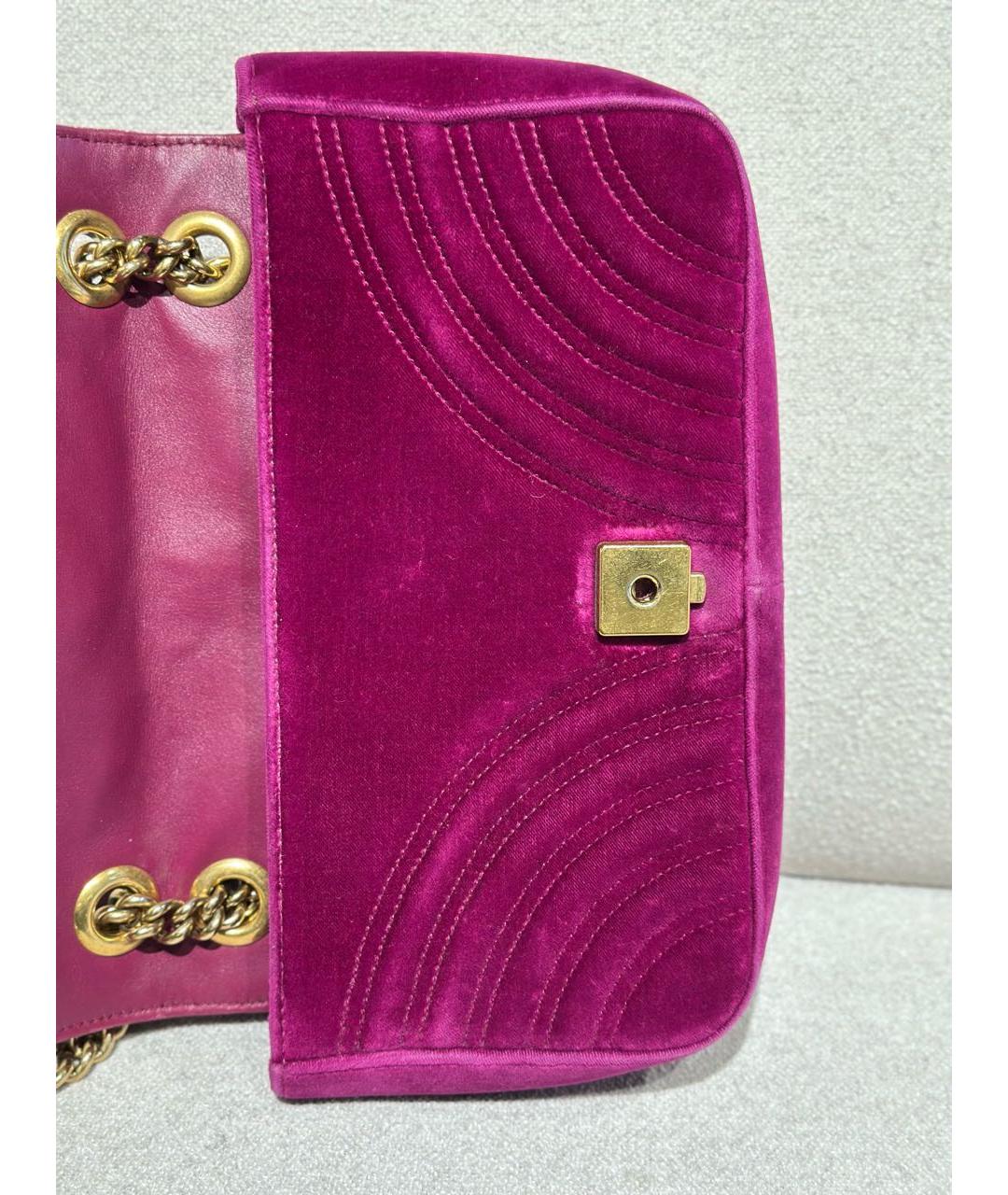 GUCCI Фиолетовая бархатная сумка через плечо, фото 8