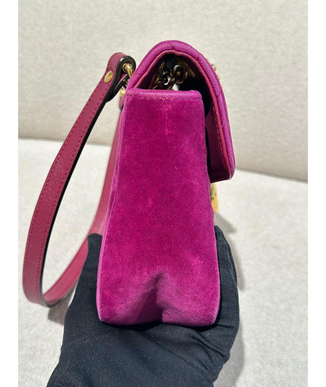 GUCCI Фиолетовая бархатная сумка через плечо, фото 4