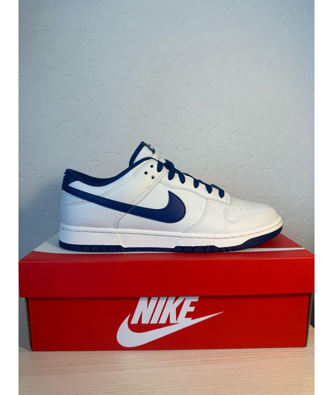 NIKE Белые кожаные низкие кроссовки / кеды, фото 9