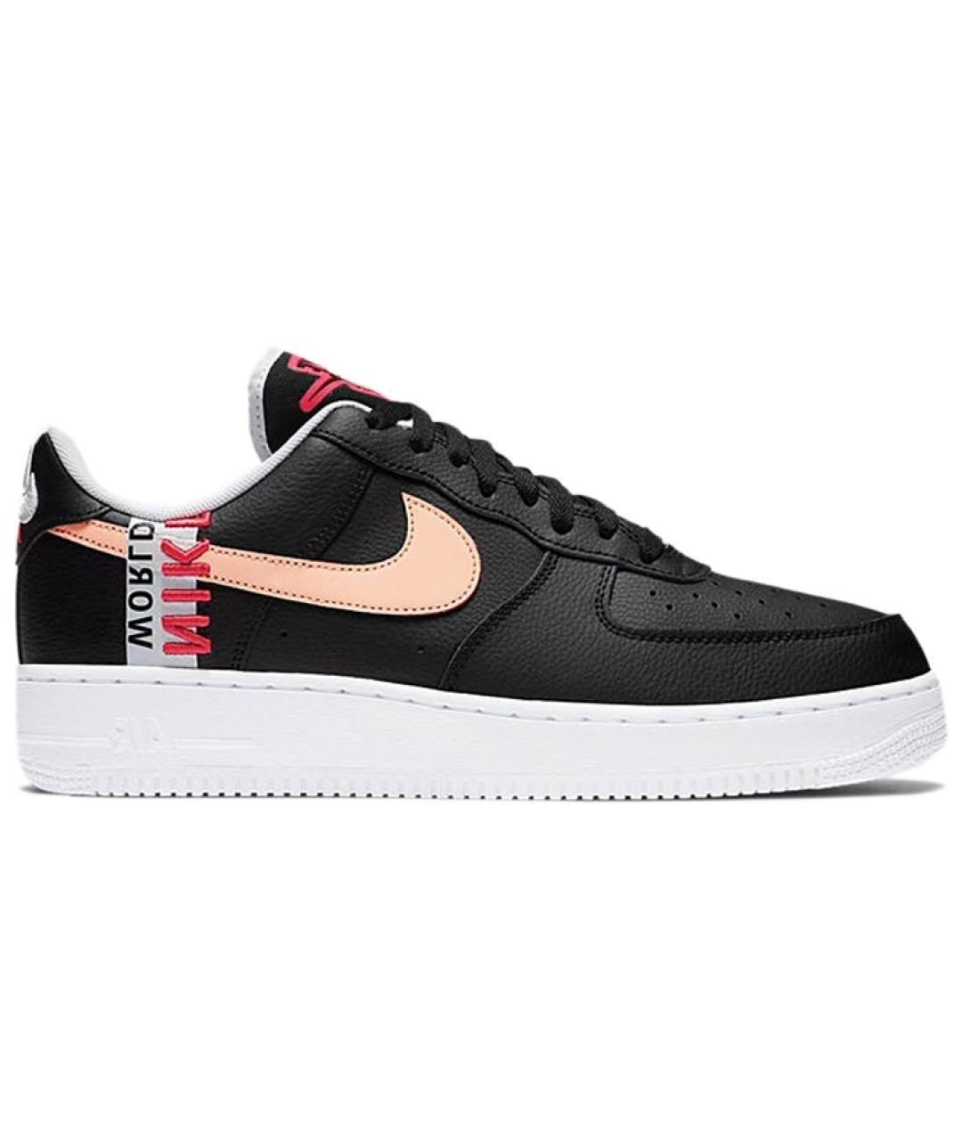 NIKE Черные кожаные низкие кроссовки / кеды, фото 1