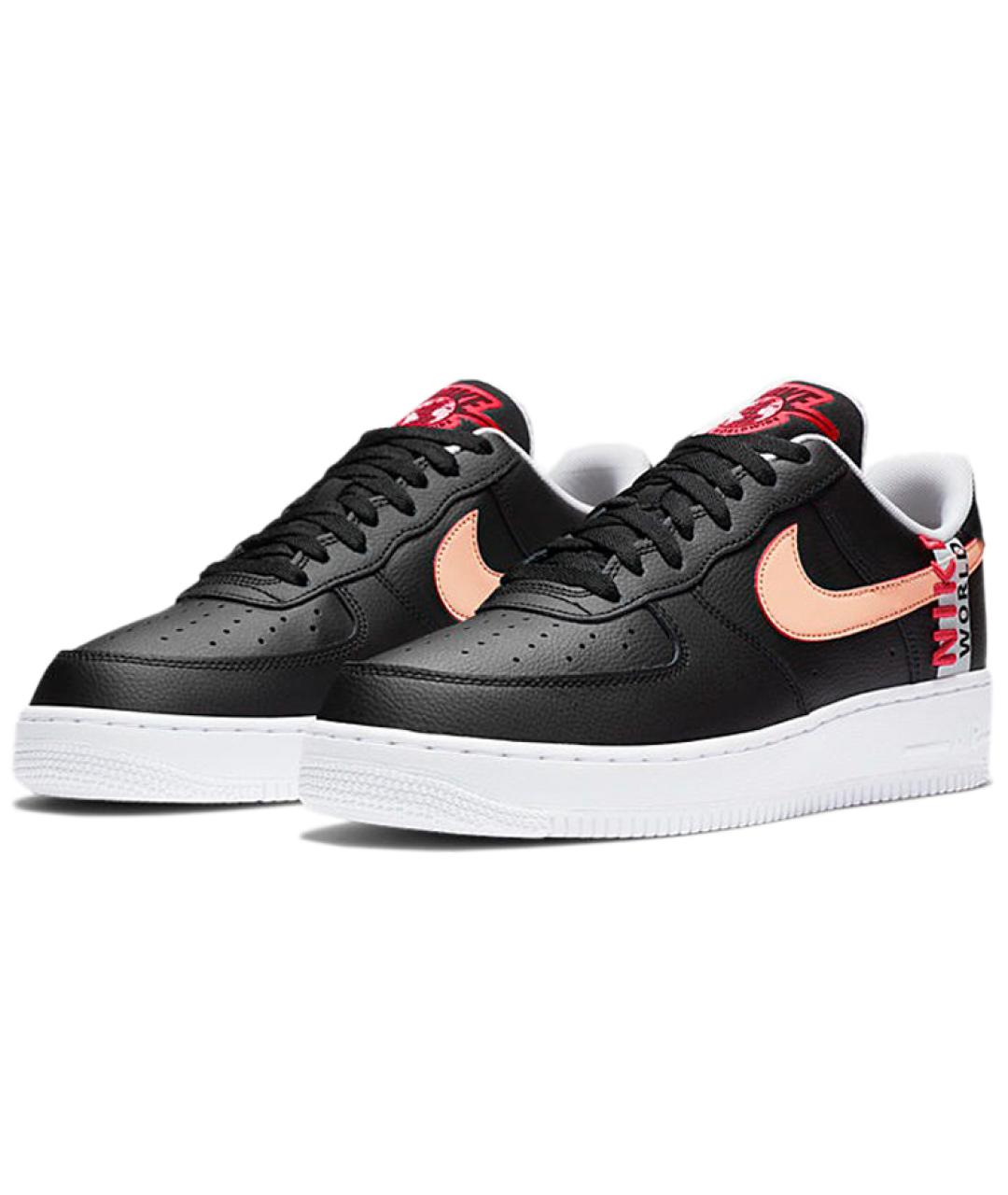 NIKE Черные кожаные низкие кроссовки / кеды, фото 4