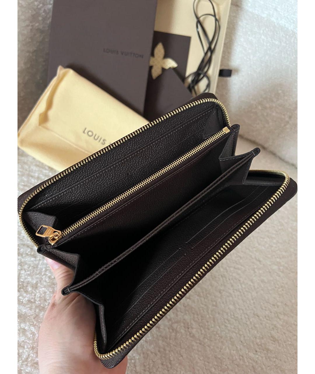 LOUIS VUITTON Коричневый кожаный кошелек, фото 4