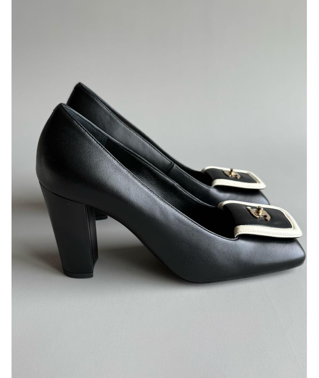 CHANEL Черные кожаные туфли, фото 5