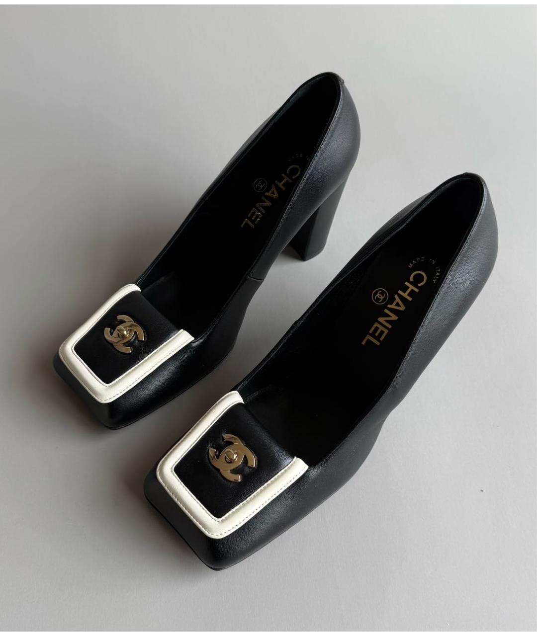 CHANEL Черные кожаные туфли, фото 3