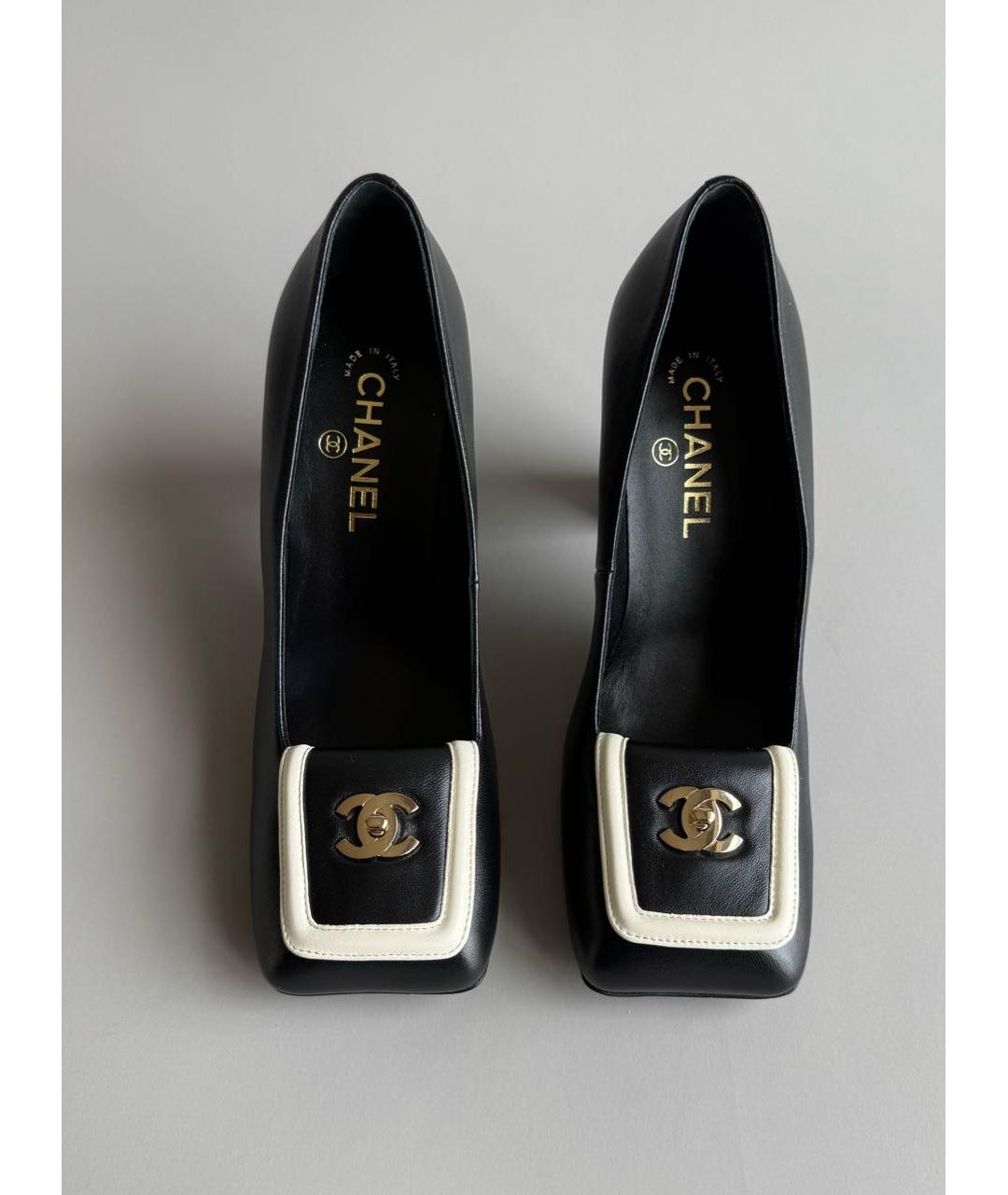 CHANEL Черные кожаные туфли, фото 4