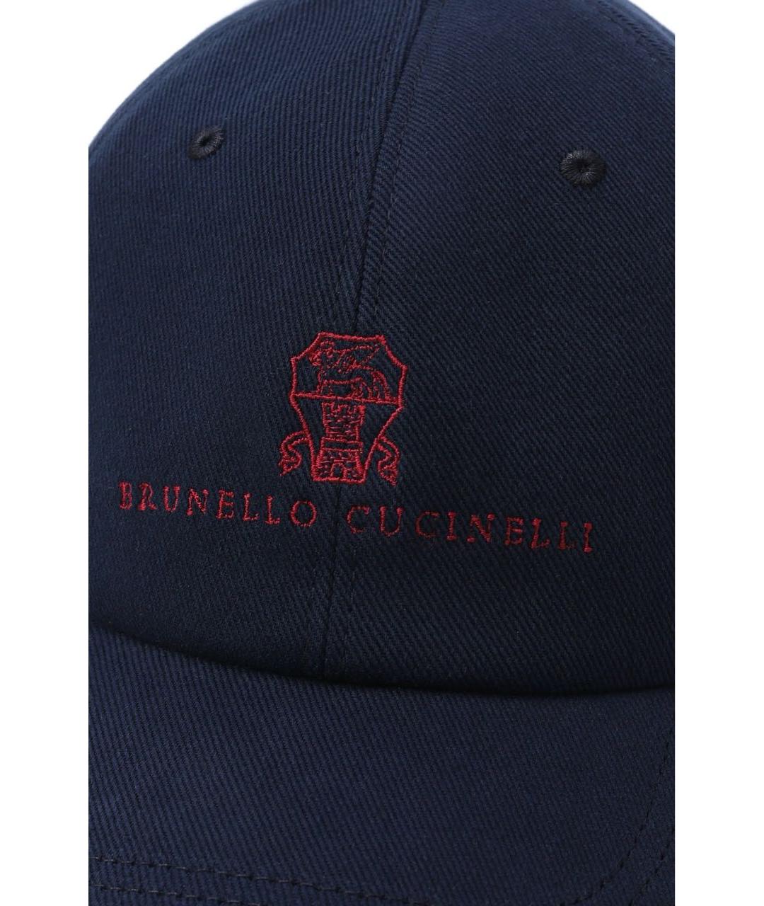 BRUNELLO CUCINELLI Темно-синяя хлопковая кепка/бейсболка, фото 3