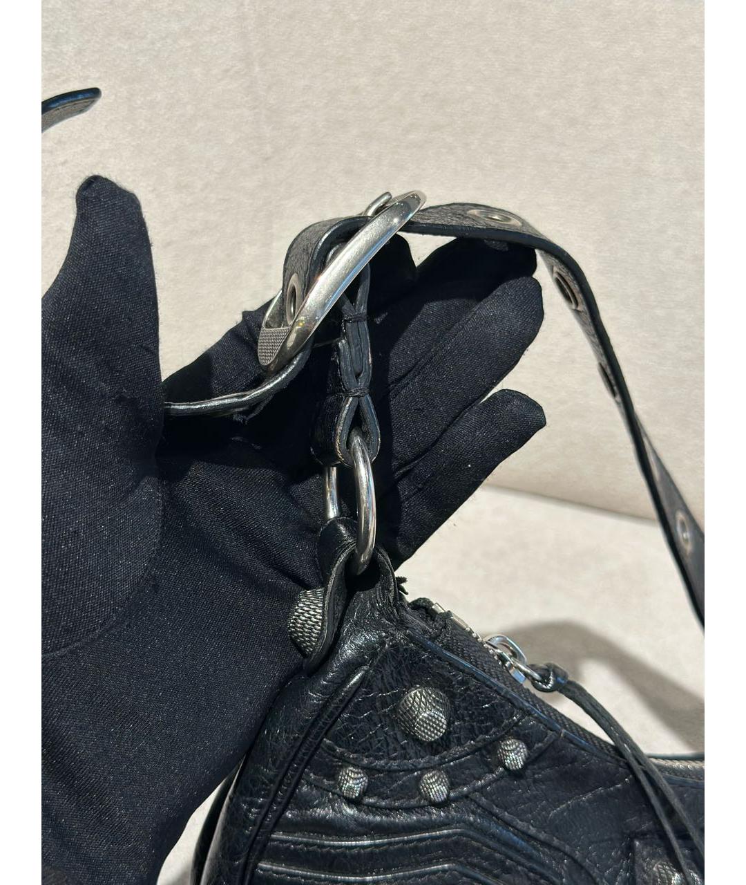 BALENCIAGA Черная кожаная сумка через плечо, фото 8
