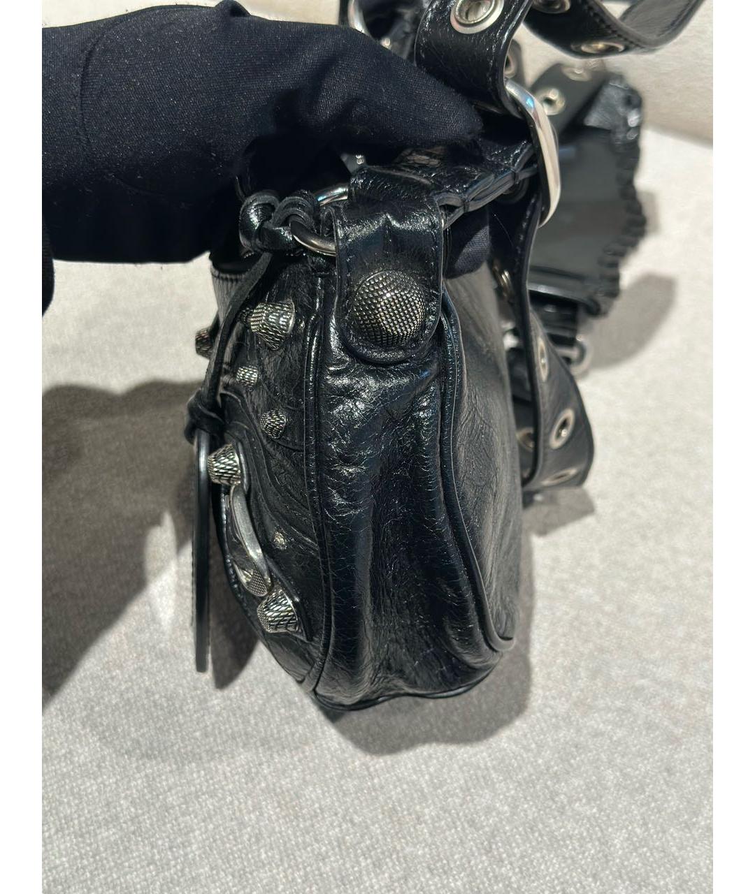 BALENCIAGA Черная кожаная сумка через плечо, фото 2