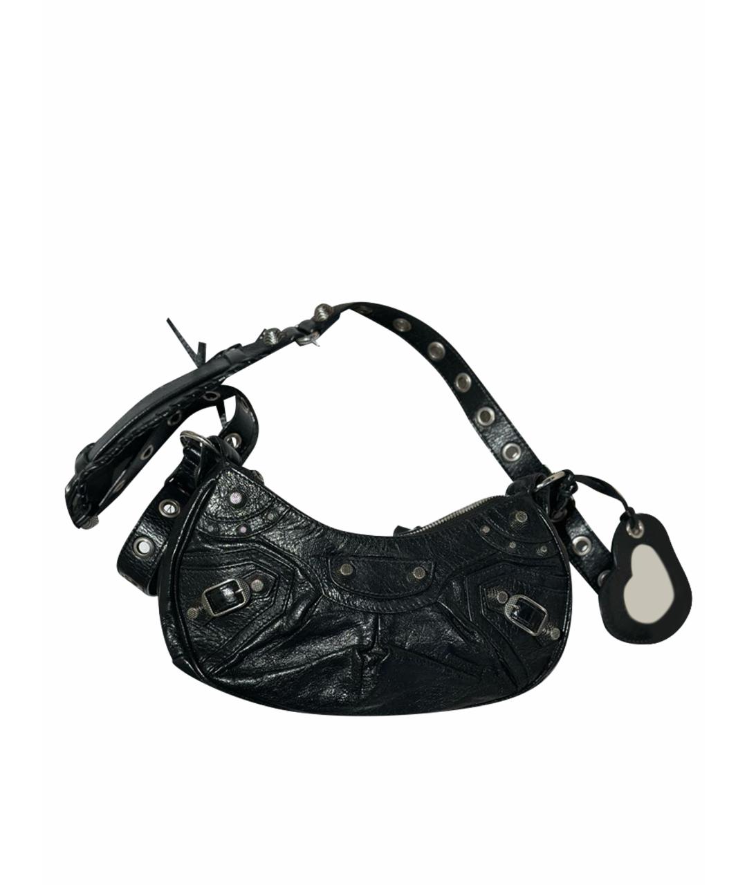 BALENCIAGA Черная кожаная сумка через плечо, фото 1