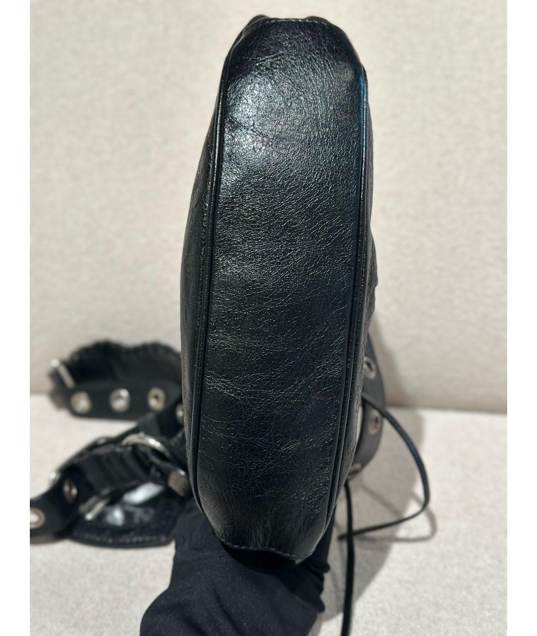 BALENCIAGA Черная кожаная сумка через плечо, фото 5
