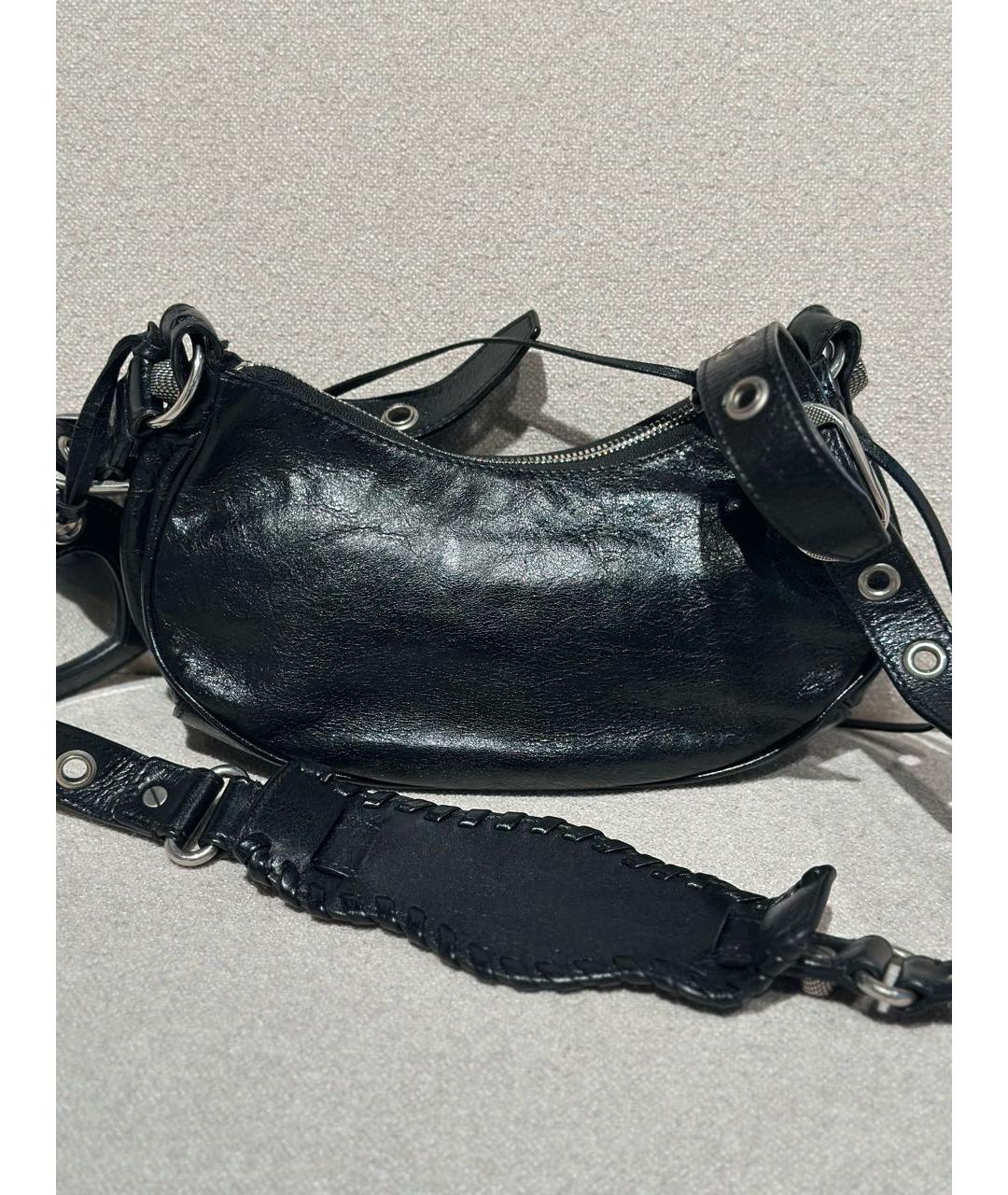 BALENCIAGA Черная кожаная сумка через плечо, фото 3