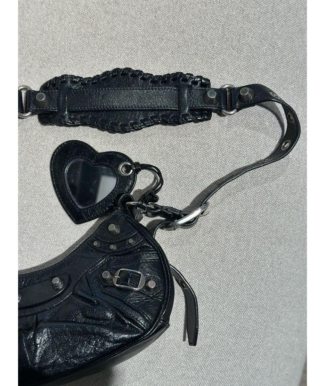 BALENCIAGA Черная кожаная сумка через плечо, фото 7