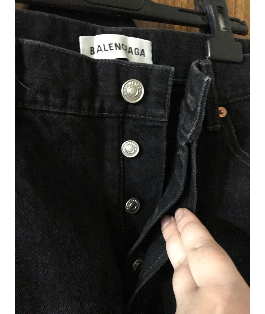 BALENCIAGA Черные хлопковые прямые джинсы, фото 3
