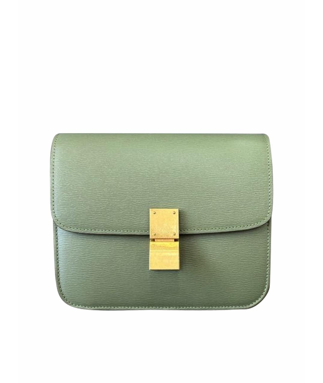 CELINE Зеленая кожаная сумка через плечо, фото 1
