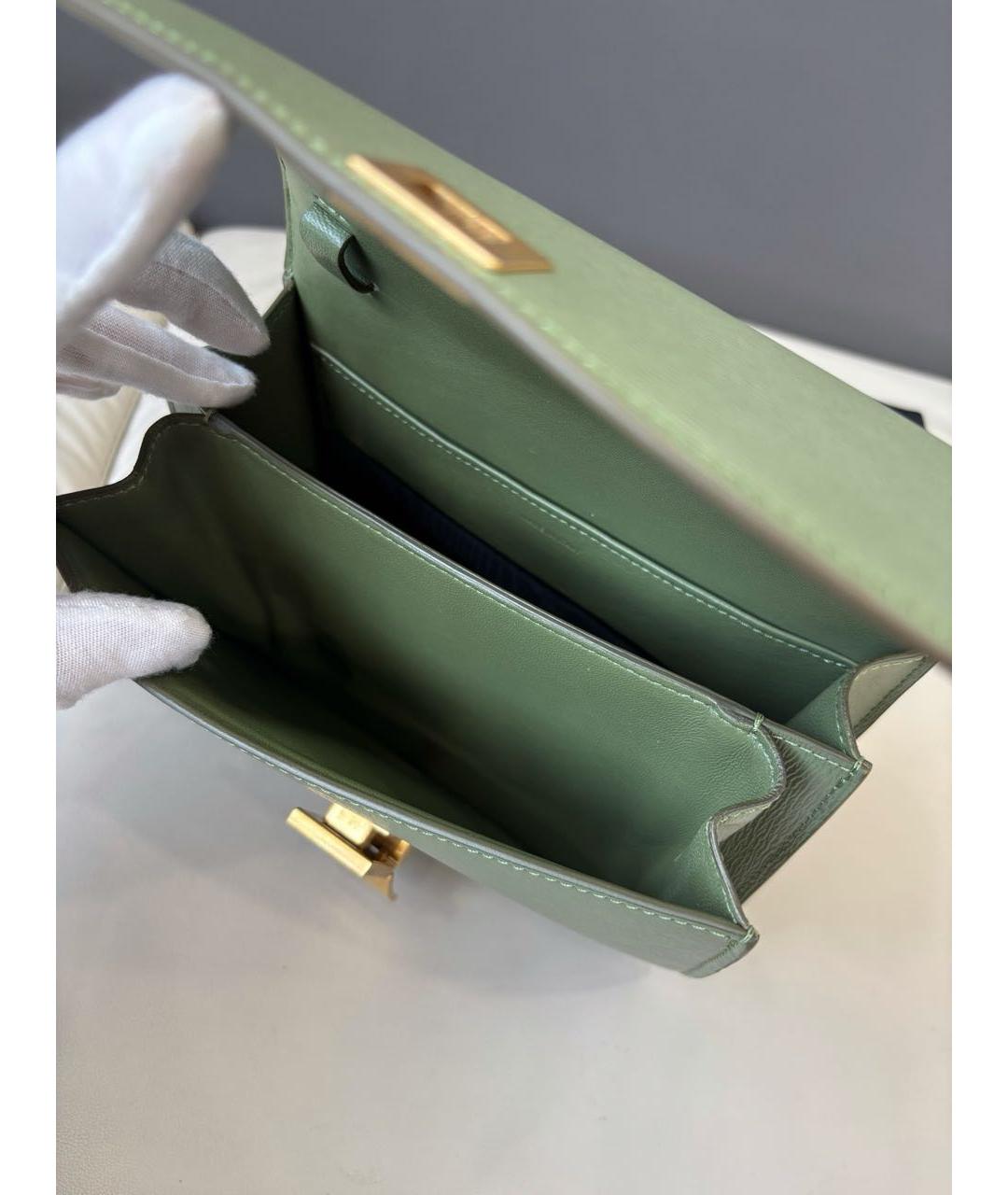 CELINE Зеленая кожаная сумка через плечо, фото 7