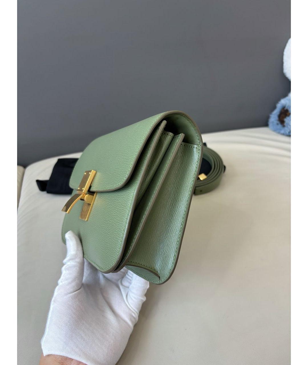 CELINE Зеленая кожаная сумка через плечо, фото 4