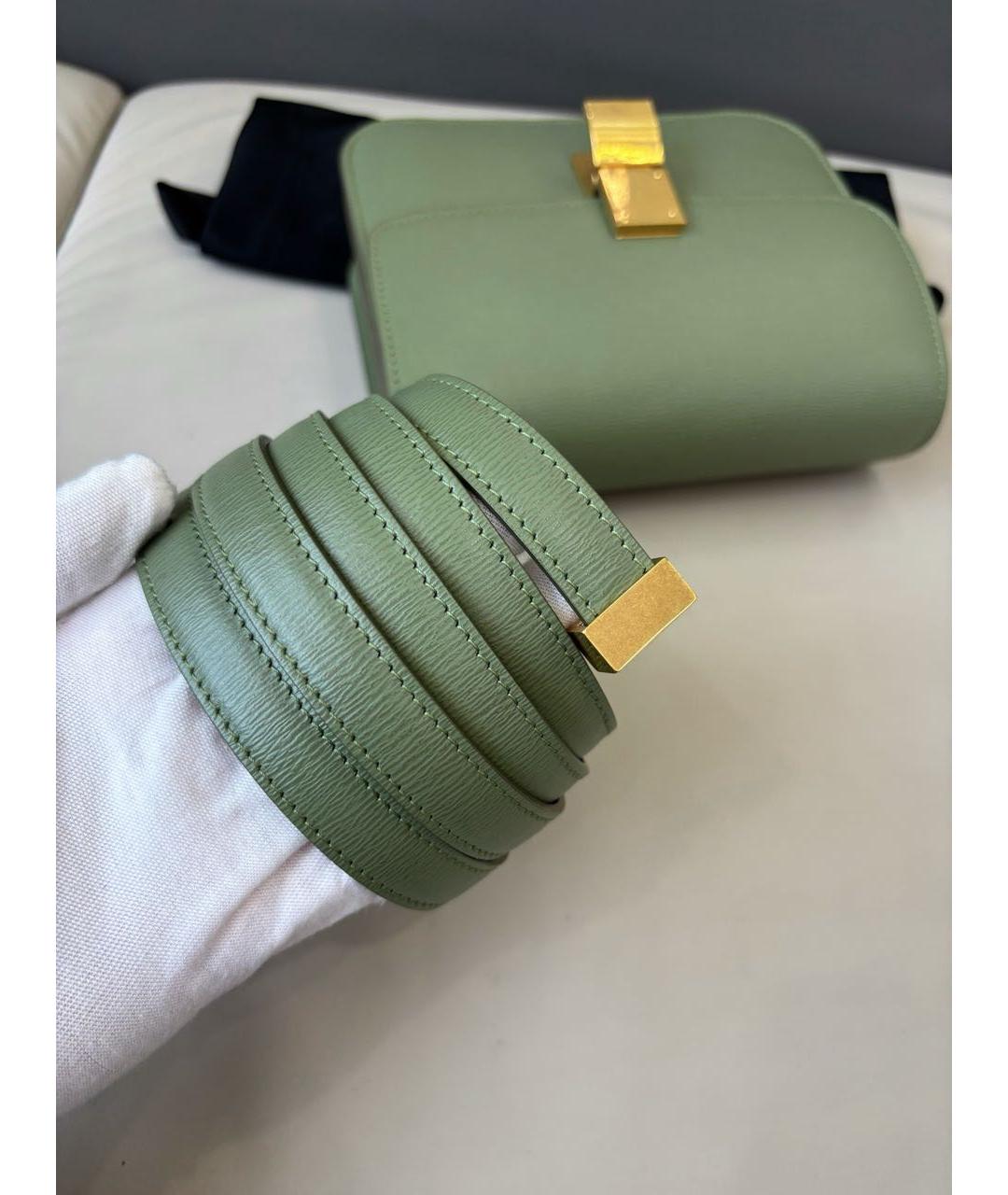 CELINE Зеленая кожаная сумка через плечо, фото 8