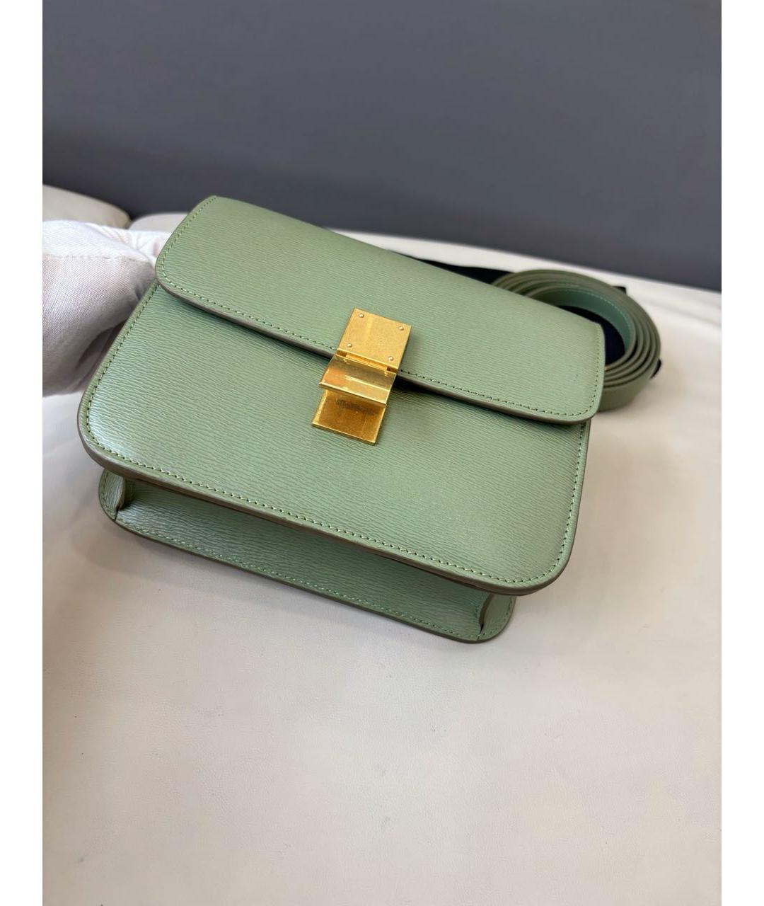 CELINE Зеленая кожаная сумка через плечо, фото 5