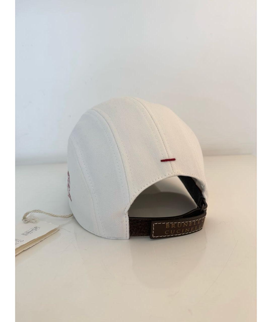 BRUNELLO CUCINELLI Белая хлопковая кепка/бейсболка, фото 2