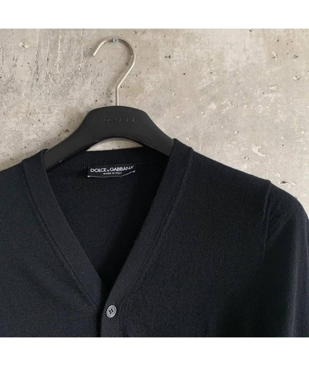 DOLCE&GABBANA Черный шерстяной кардиган, фото 5