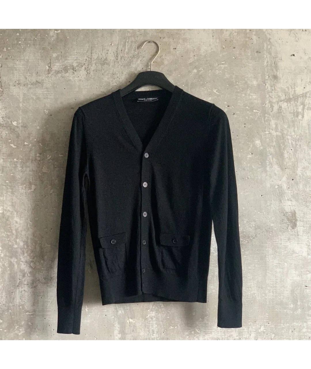 DOLCE&GABBANA Черный шерстяной кардиган, фото 8