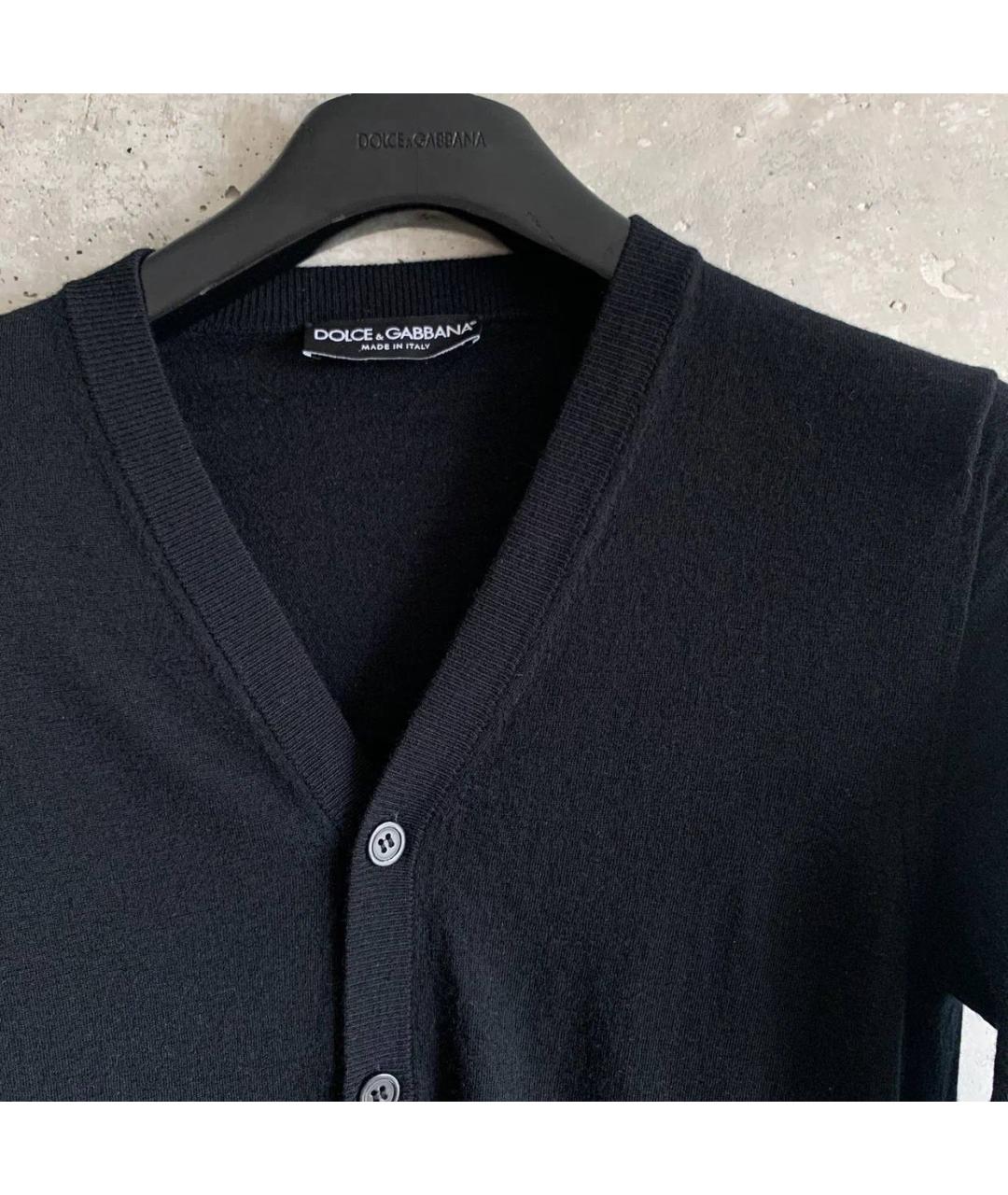 DOLCE&GABBANA Черный шерстяной кардиган, фото 3