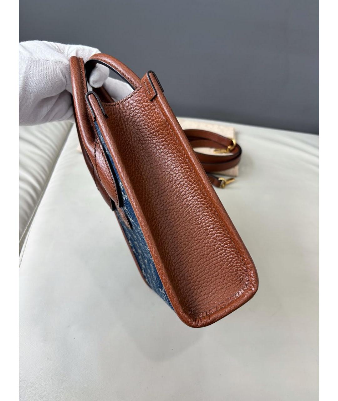 GUCCI Темно-синяя сумка с короткими ручками, фото 5