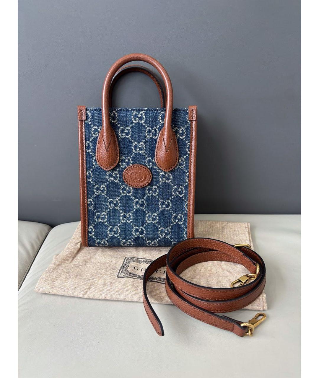 GUCCI Темно-синяя сумка с короткими ручками, фото 9