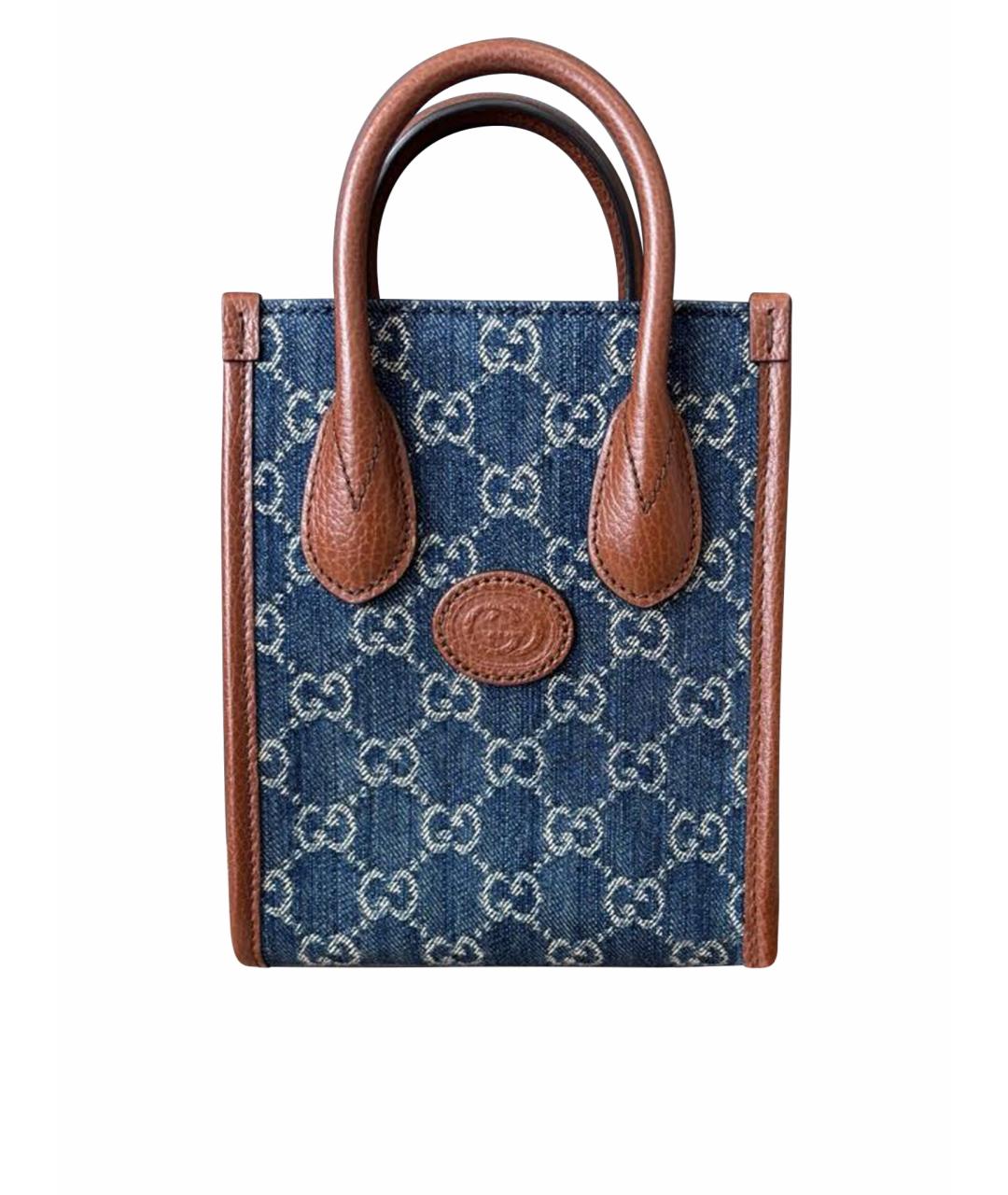 GUCCI Темно-синяя сумка с короткими ручками, фото 1