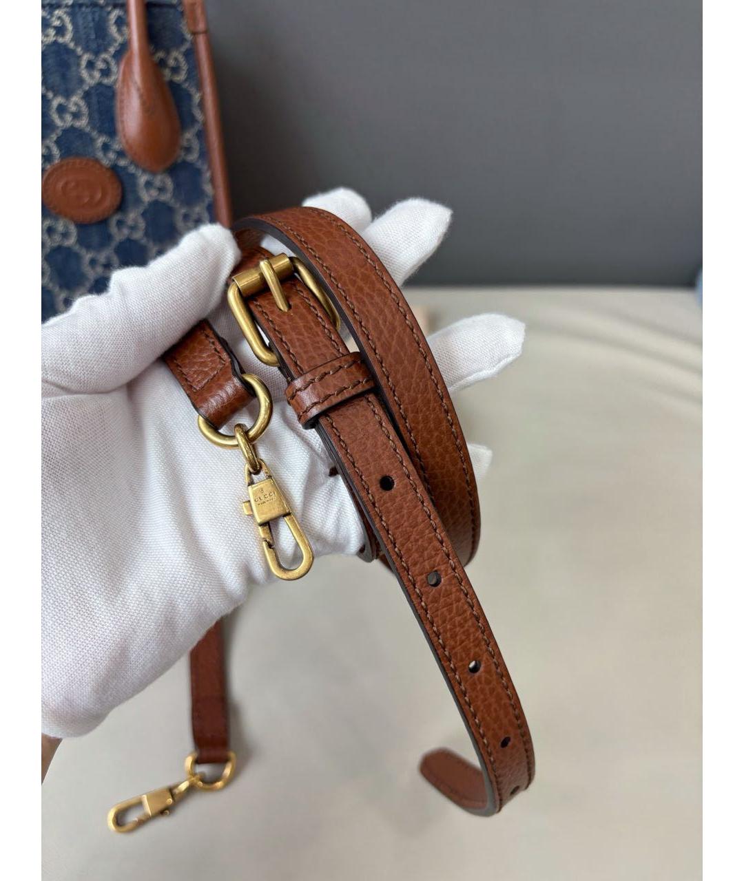 GUCCI Темно-синяя сумка с короткими ручками, фото 8