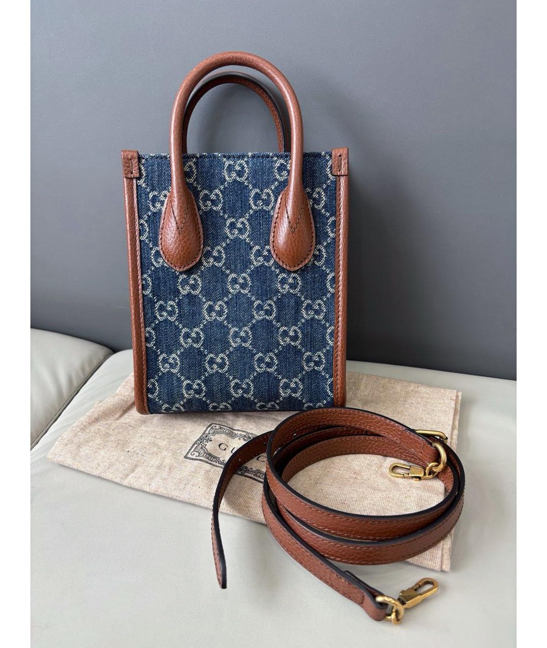 GUCCI Темно-синяя сумка с короткими ручками, фото 4