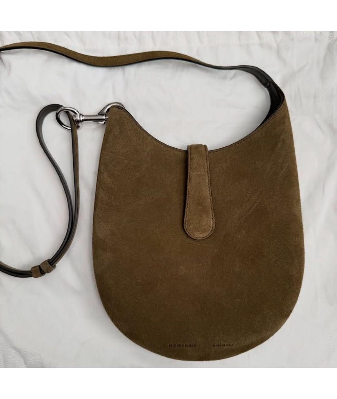 PHOEBE PHILO Хаки замшевая сумка через плечо, фото 3