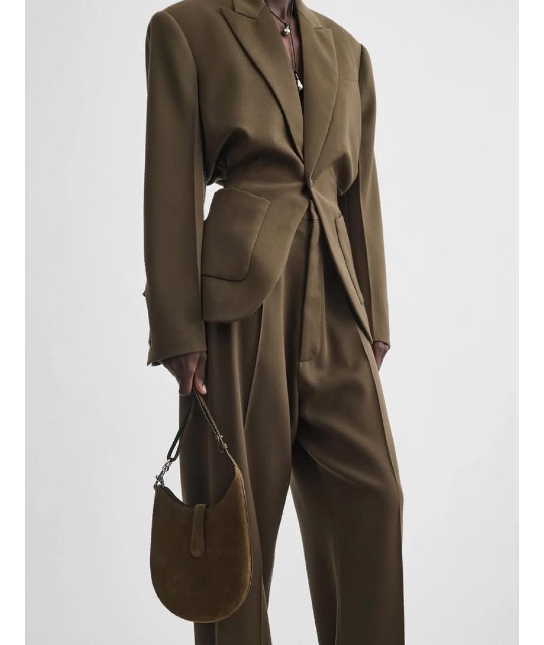 PHOEBE PHILO Хаки замшевая сумка через плечо, фото 5