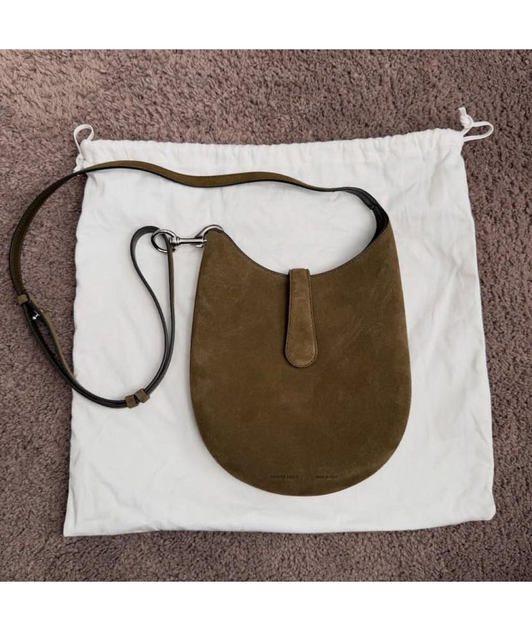 PHOEBE PHILO Хаки замшевая сумка через плечо, фото 2