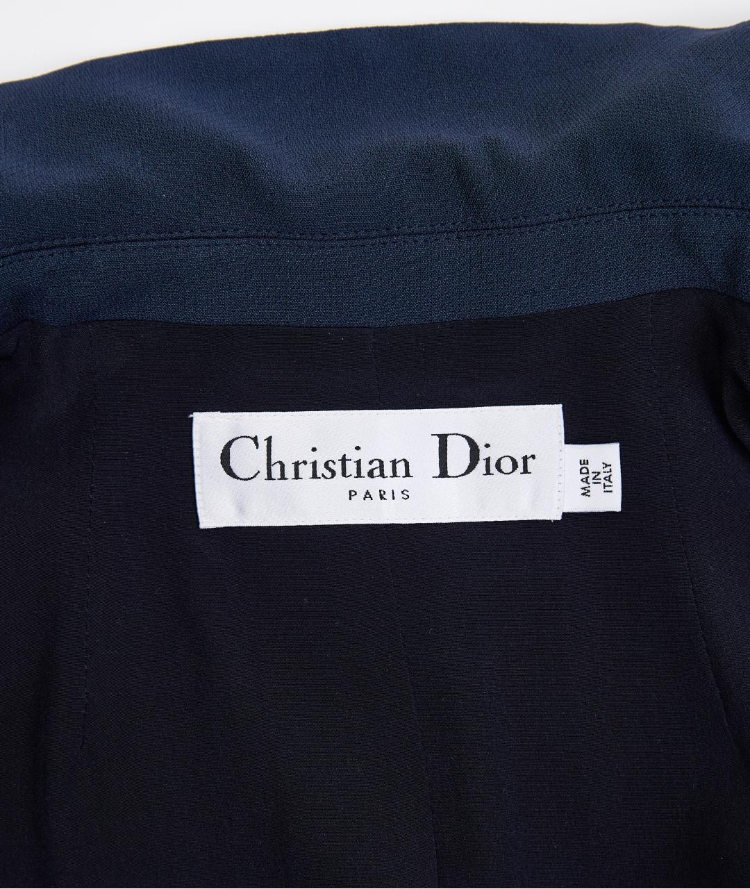 CHRISTIAN DIOR Синий шерстяной жакет/пиджак, фото 4