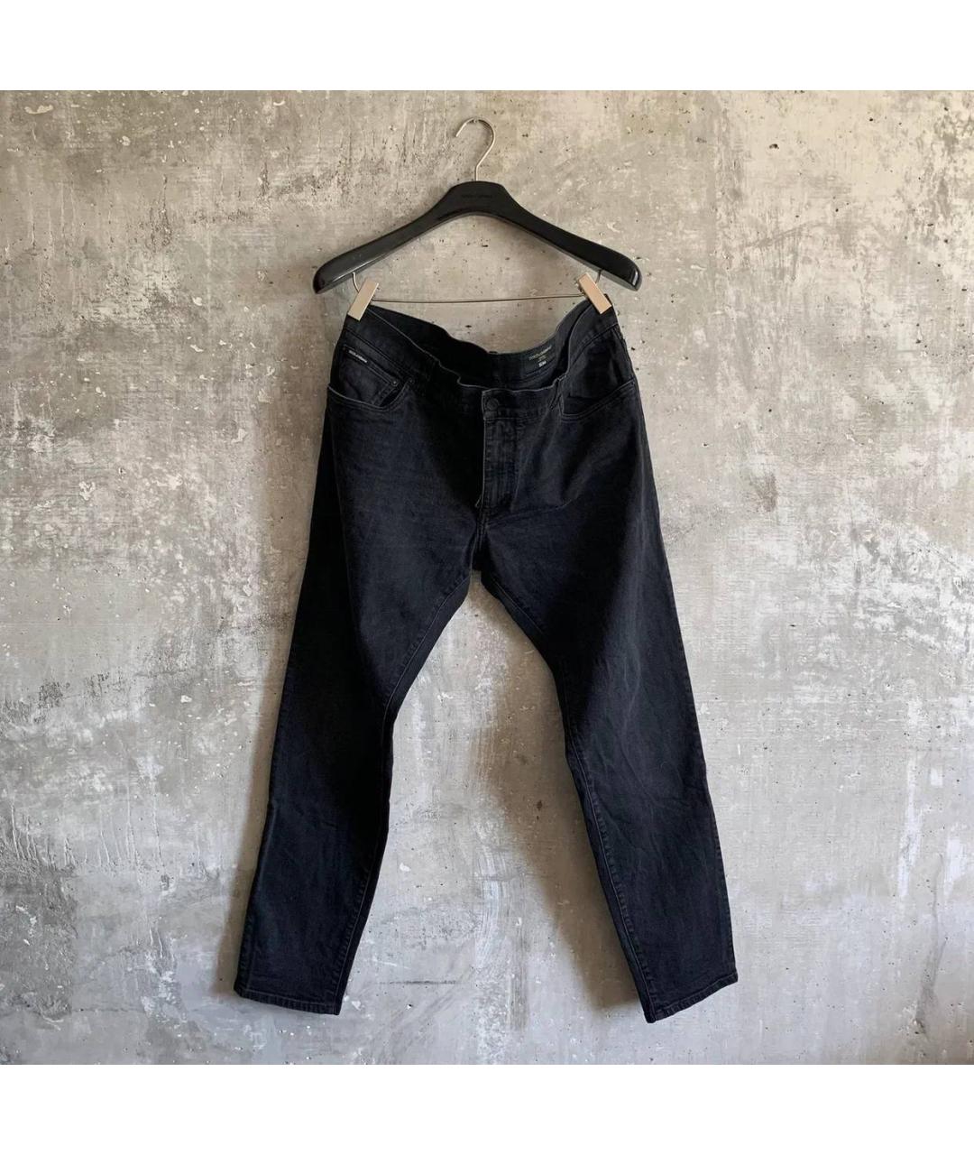 DOLCE&GABBANA Серые хлопко-эластановые прямые джинсы, фото 8