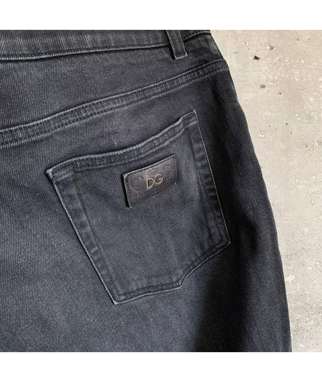 DOLCE&GABBANA Серые хлопко-эластановые прямые джинсы, фото 3
