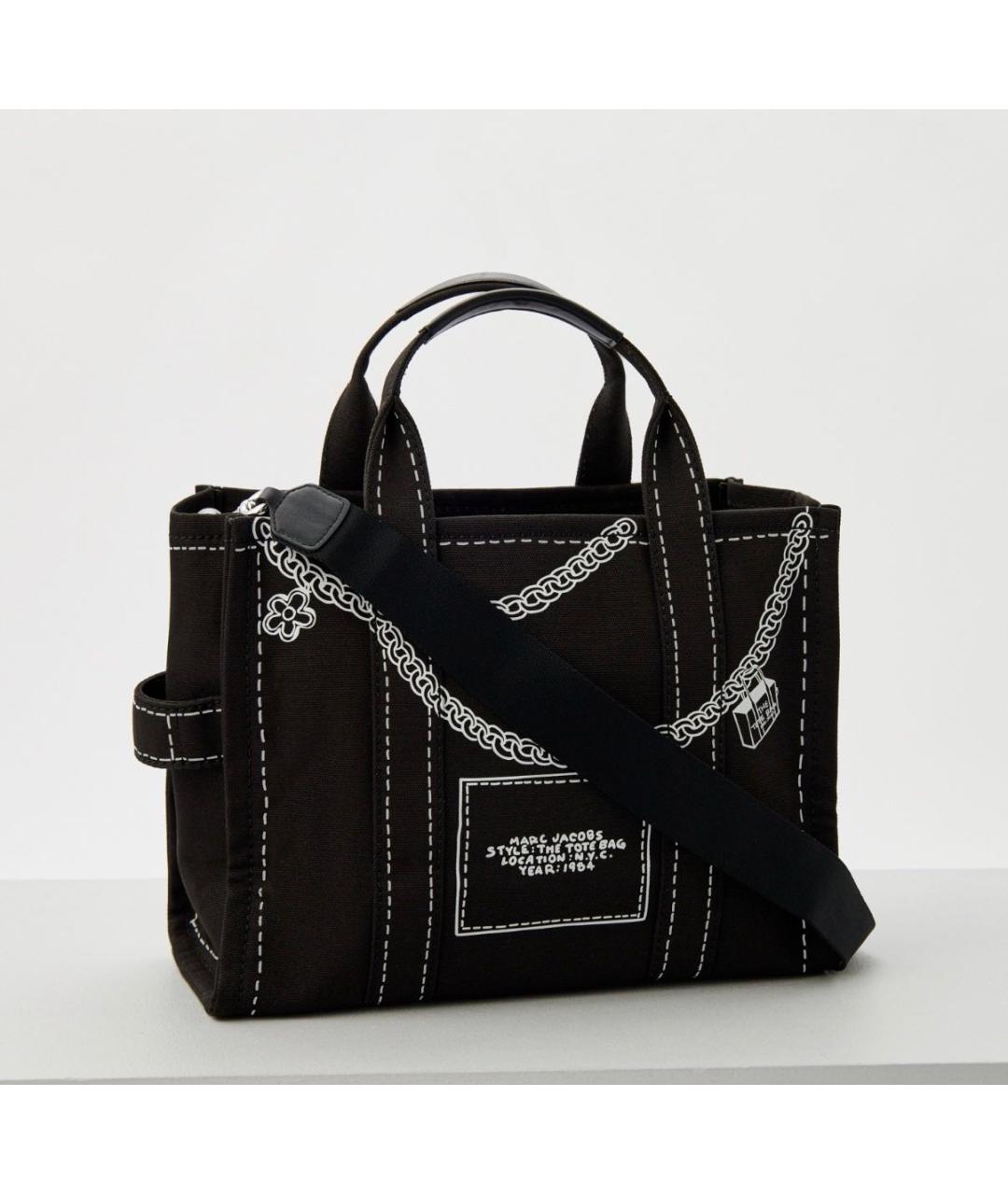 MARC JACOBS Черная хлопковая сумка тоут, фото 2