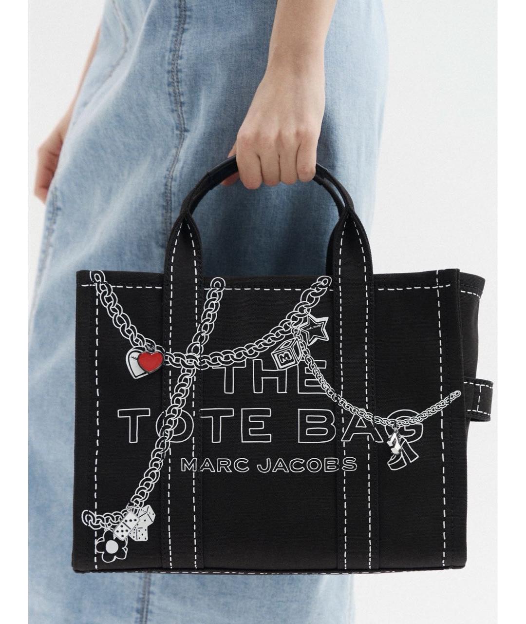 MARC JACOBS Черная хлопковая сумка тоут, фото 7