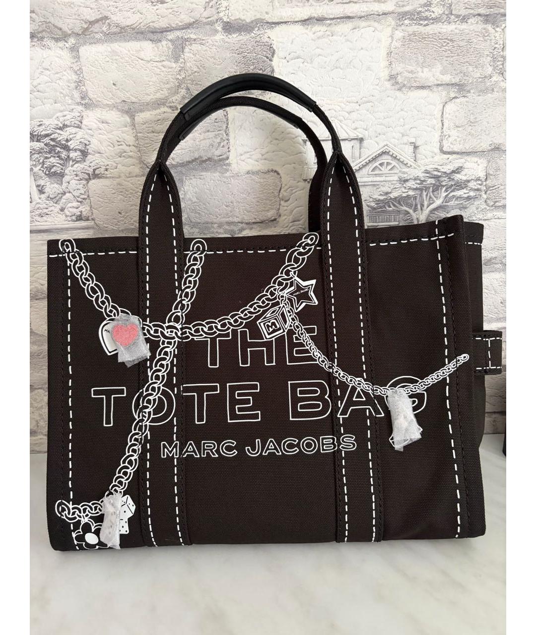 MARC JACOBS Черная хлопковая сумка тоут, фото 5
