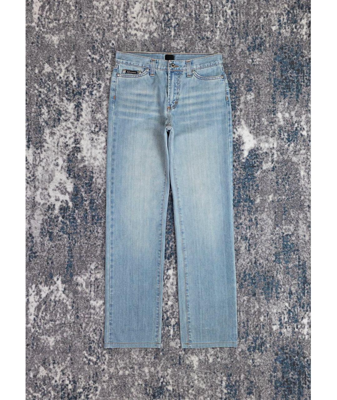 DOLCE&GABBANA Голубые хлопковые прямые джинсы, фото 9