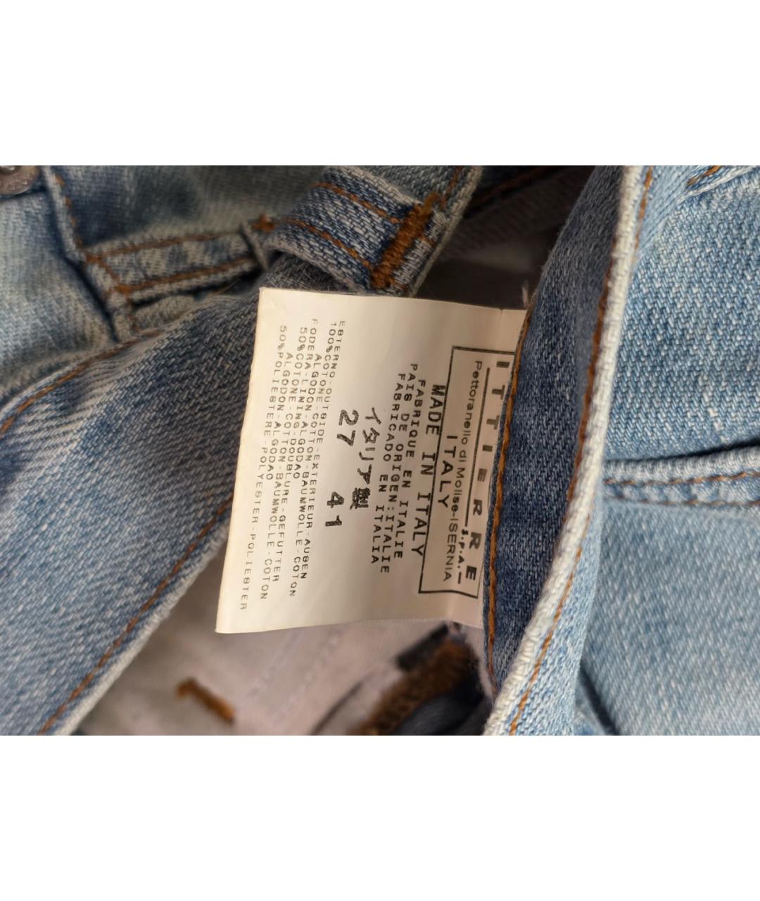 DOLCE&GABBANA Голубые хлопковые прямые джинсы, фото 7