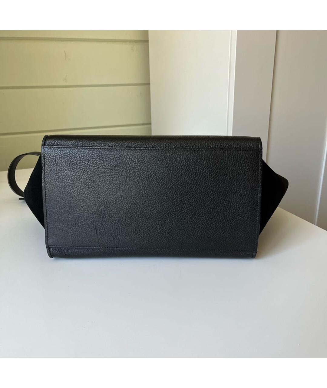 CELINE Черная кожаная сумка с короткими ручками, фото 4