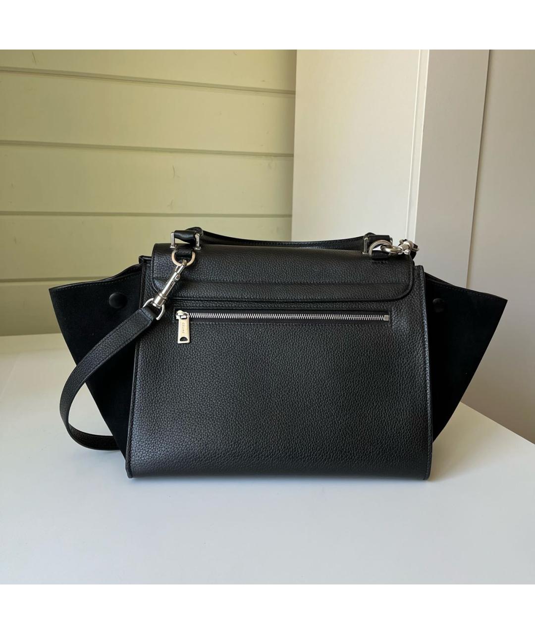 CELINE Черная кожаная сумка с короткими ручками, фото 3