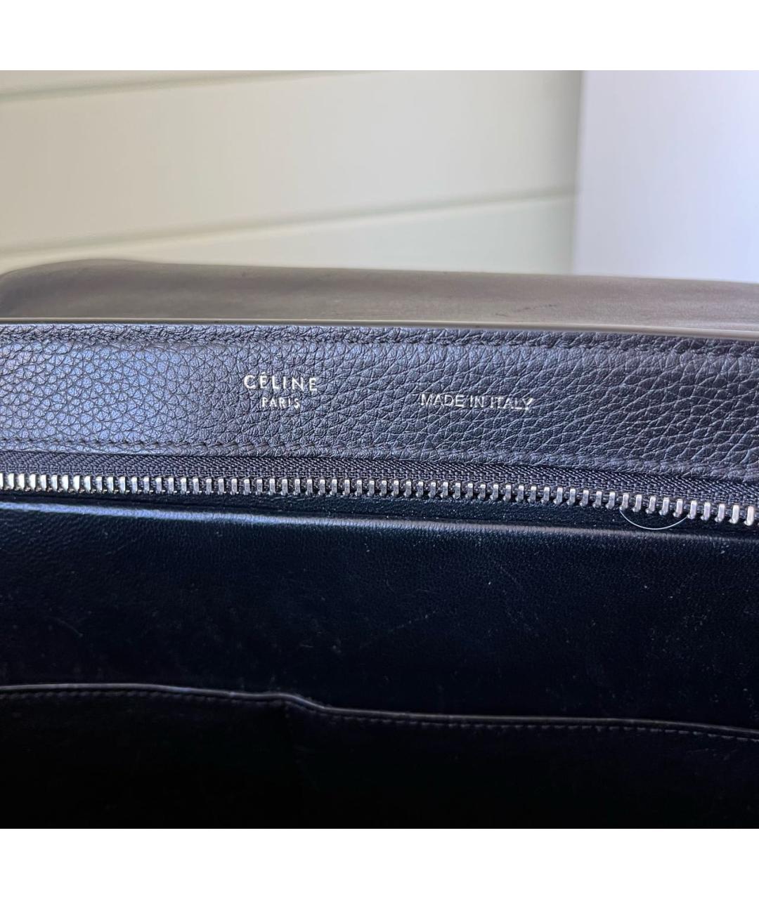 CELINE Черная кожаная сумка с короткими ручками, фото 8